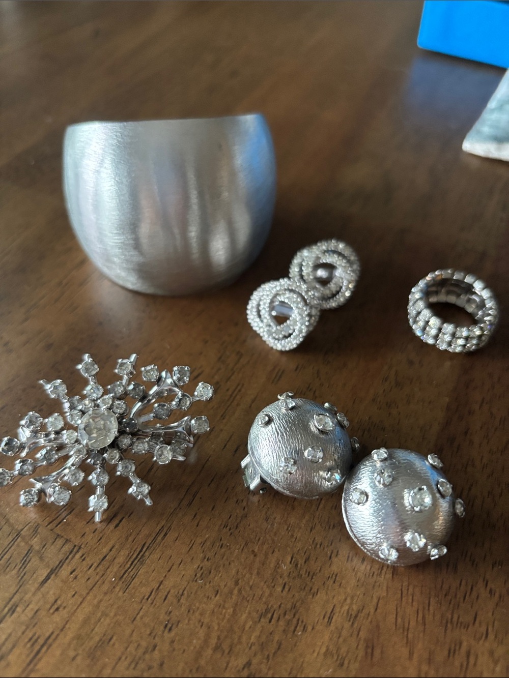 Silver-Tone Statement Cuff and Jewelry Set - Silver